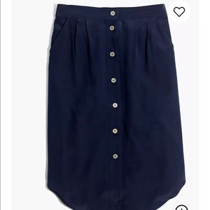 Madewell Silk Island Button Front Skirt